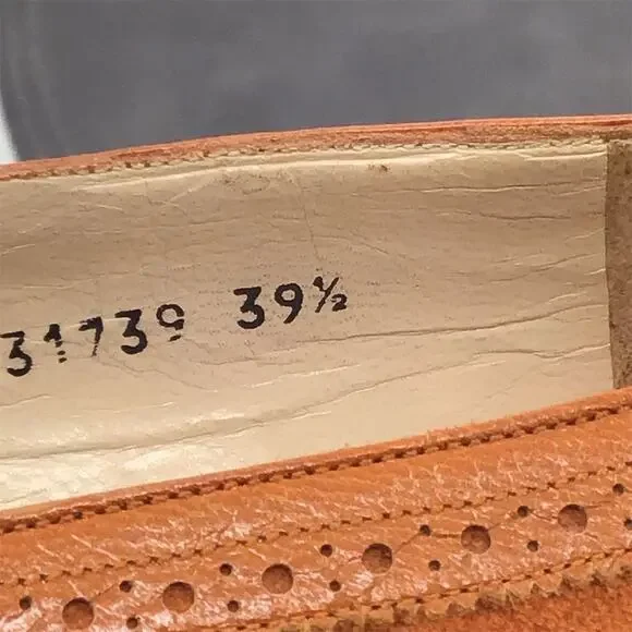 Los Pequenos Suizos Espana Womens Size 8.5 Brown Leather Wingtip Brogue Heels - Picture 8 of 10